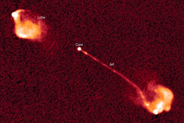 3C175, an active galactic nucleus with powerful radio jets (NRAO/AUI).